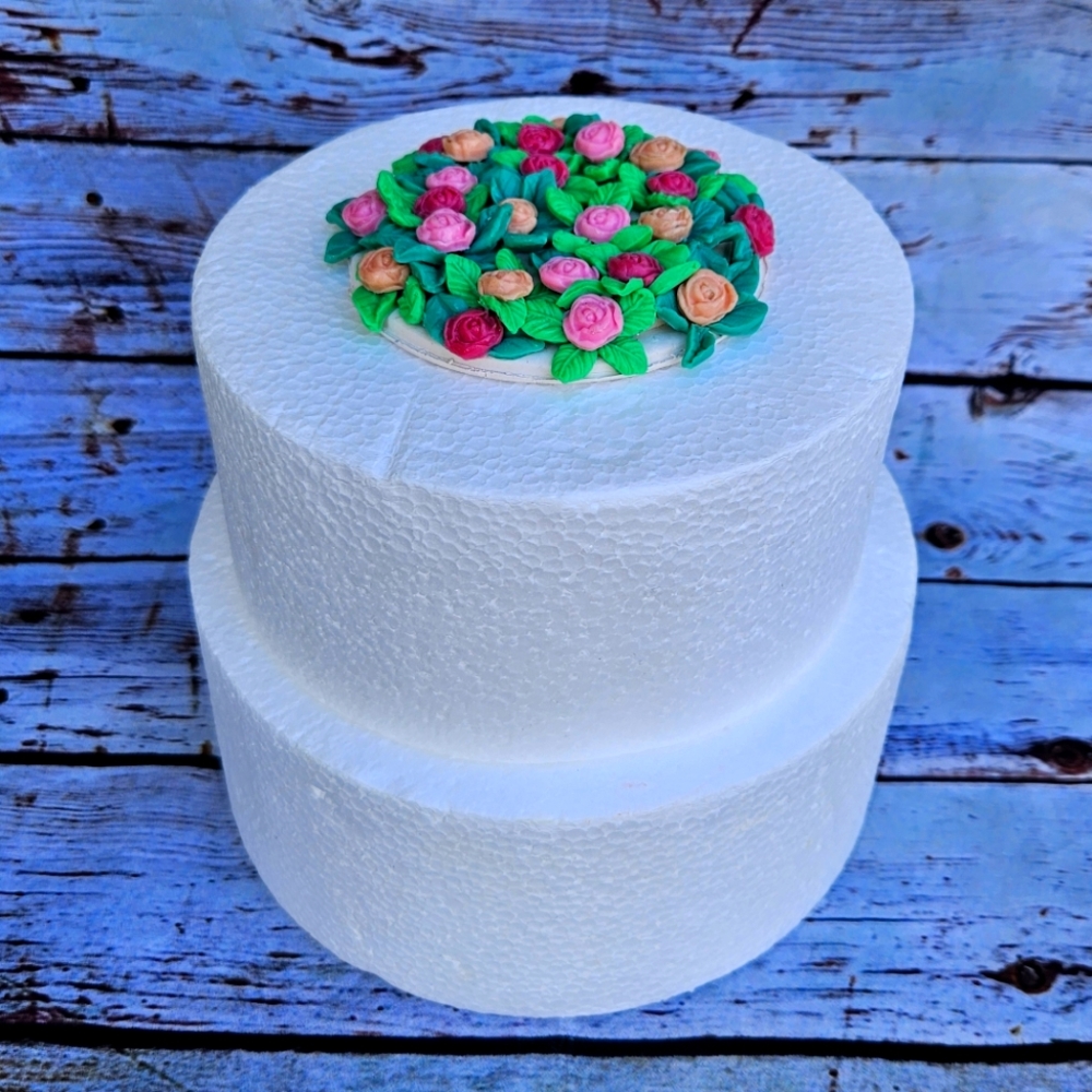 Pink and Sage Rose Spread Cake Topper - Picture 1 of 2